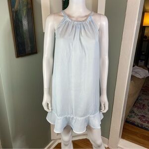 NWT Bella Dahl Girl Size 14 Girls light blue semi sheer mini dress halter tie